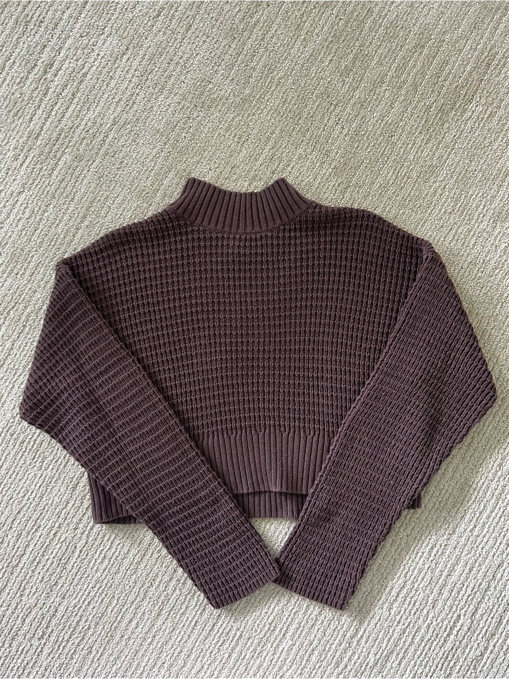 Pacsun Love Bird Waffle Mockneck Sweater